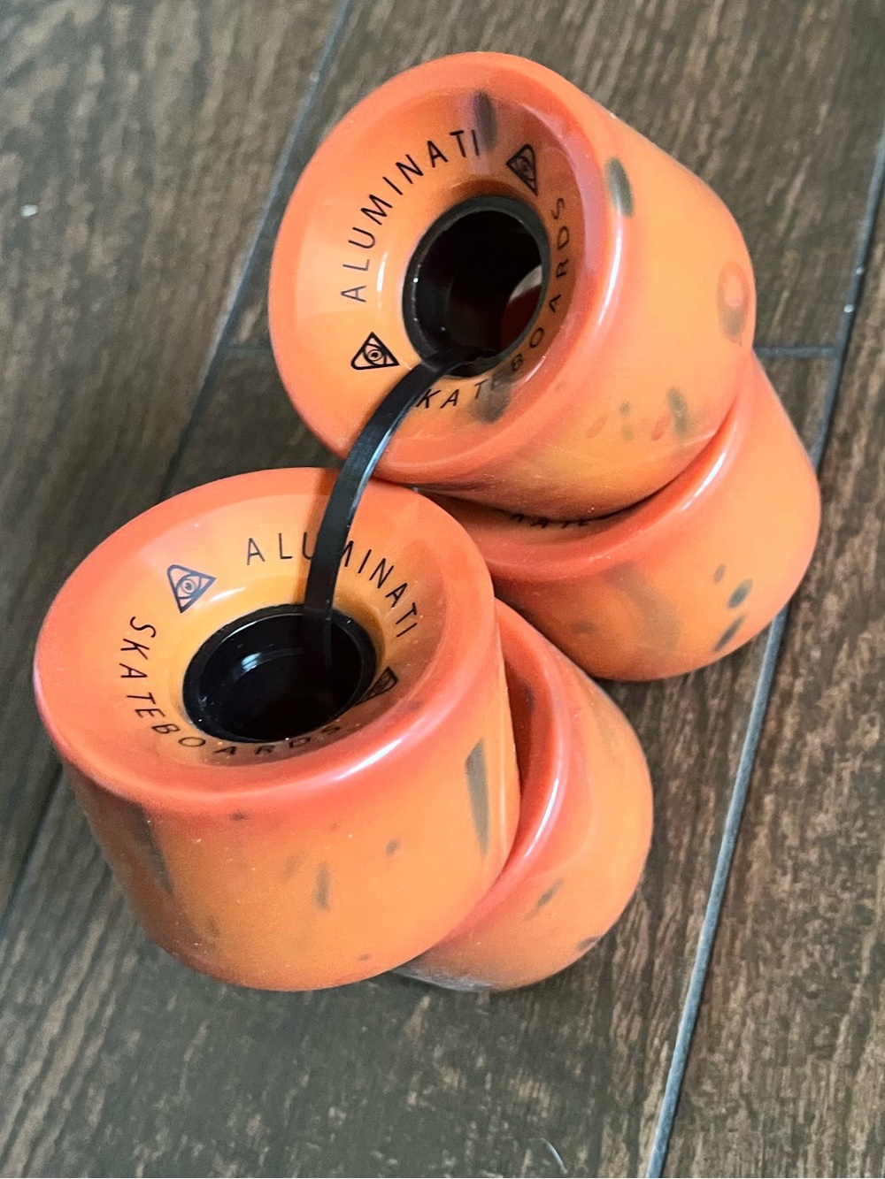 Orange and green tie dye crusier wheels